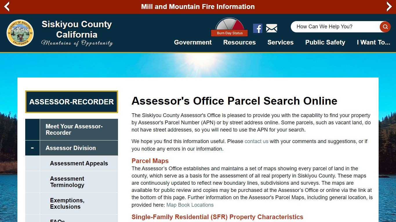 Assessor's Office Parcel Search Online | Siskiyou County California